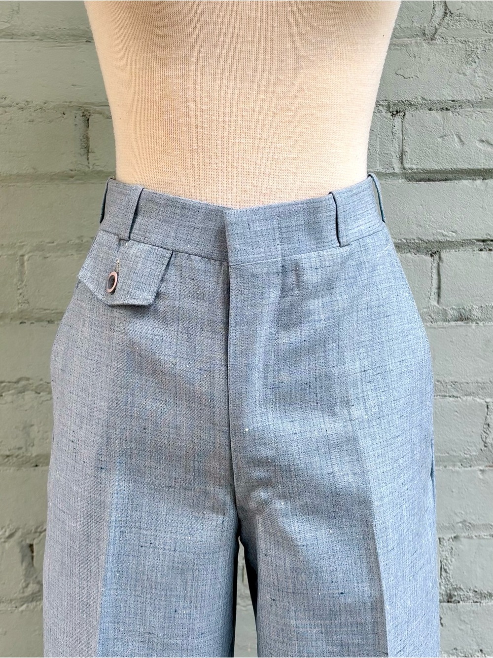 Vintage Light Blue Wide-Leg Trousers - Picture 3 of 10